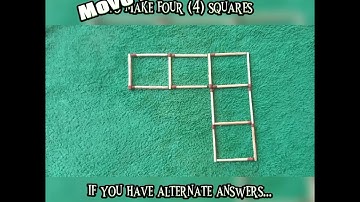Move two (2) sticks to make four (4) squares #shorts #shortvideo #mindblowingfacts