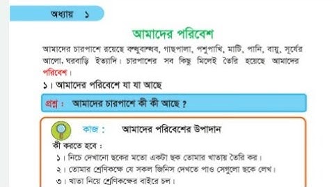 তৃতীয় শ্রেণি: প্রাথমিক বিজ্ঞান।। প্রথম অধ্যায়।। Class 3: General Science.Chapter - 1