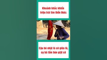Khoảnh khắc khiến triệu trái tim thổn thức: Cậu bé nhặt lá cờ giữa lũ, cụ bà lấm bùn giặt cờ #shorts