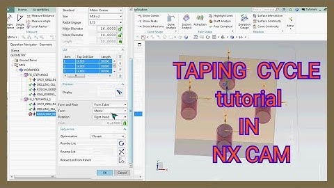 G84 taping cycle in NX CAM_metric tapping cycle generate in NX cam tutorial