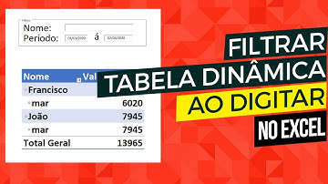 [Excel] Filtrar Tabela Dinâmica Ao Digitar