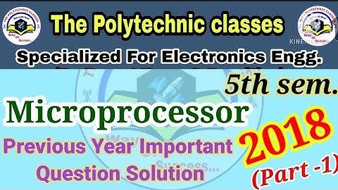 Microprocessor || 2018 Previous Year Most Important Question || Part 1 5th semester ||
