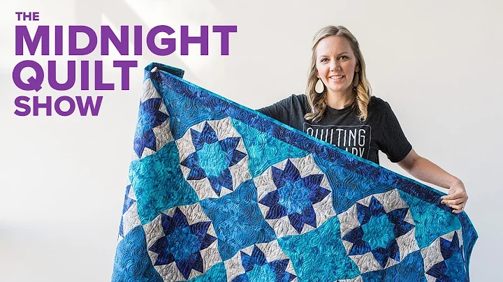 "Grotto" Curved Illusion Flower Quilt | Midnight Q...