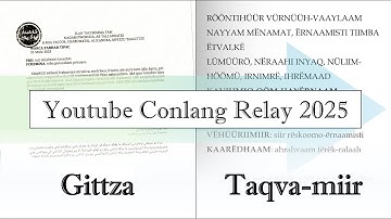 YouTube Conlang Relay 2025 - Leg 6 - Gittza to Taqva-miir