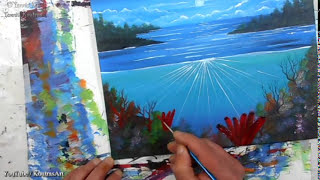 acrylic painting coral tutorials reef ocean canvas beginners underwater sea easy paint tutorial beginner paintings acrylics lessons lesson very showing