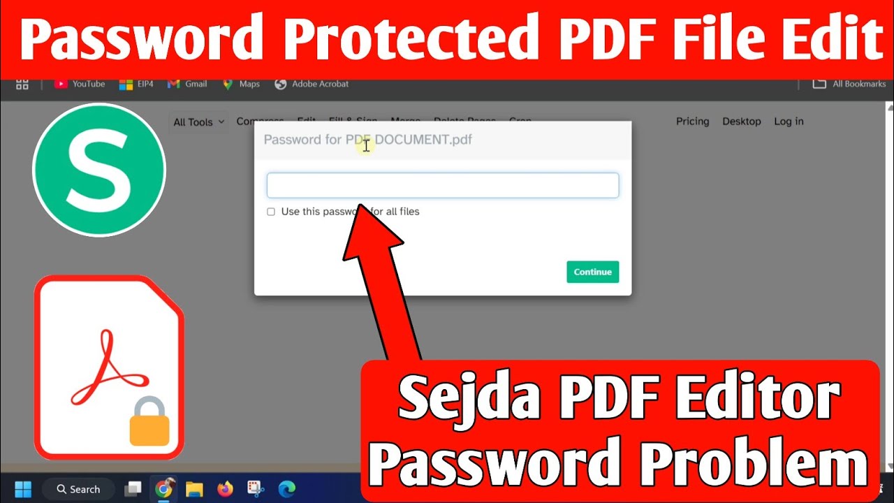 Sejda PDF Editor Password Problem | PDF Editor Website