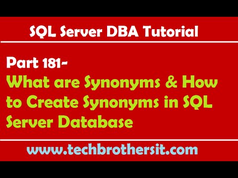 SQL Server DBA Tutorial 181-What are Synonyms & How to Create Synonyms in SQL Server Database