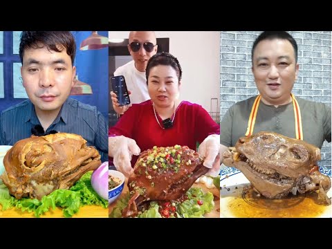 Chinese Food Mukbang Eating Show | Spiced Sheep's Head #117 (P475-477)