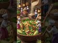 Tiny chefs making giant Lahpet Thoke in a magical miniature world 🥗✨#LahpetThoke #MiniatureWorld