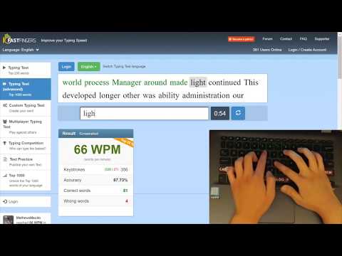 10 Fast Fingers (Advanced Mode) - 74 WPM