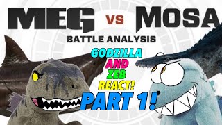 Godzilla and Zeb React to The MEG vs InGen’s Mosasaurus | Battle FACEOFF | Analysis (PART 1!)