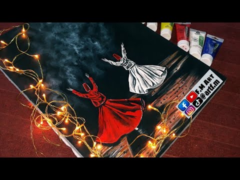 Sufism Painting / whirling dervish / handmade paintings/ #fmart #sufi