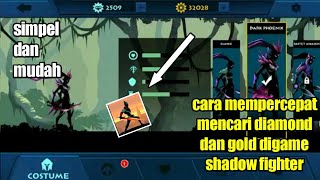 Cara cepat mendapat diamond dan gold|shadow fighter indonesia