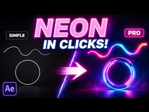 Animate Neon Lines with Just two clicks | After Effects tutorial