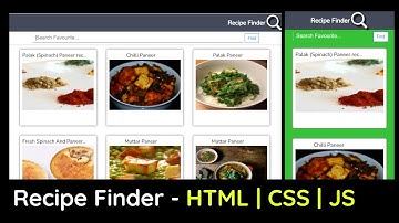 How to Create Recipe Finder App using HTML CSS JavaScript Project 🍕🍕 | Responsive Design CSS