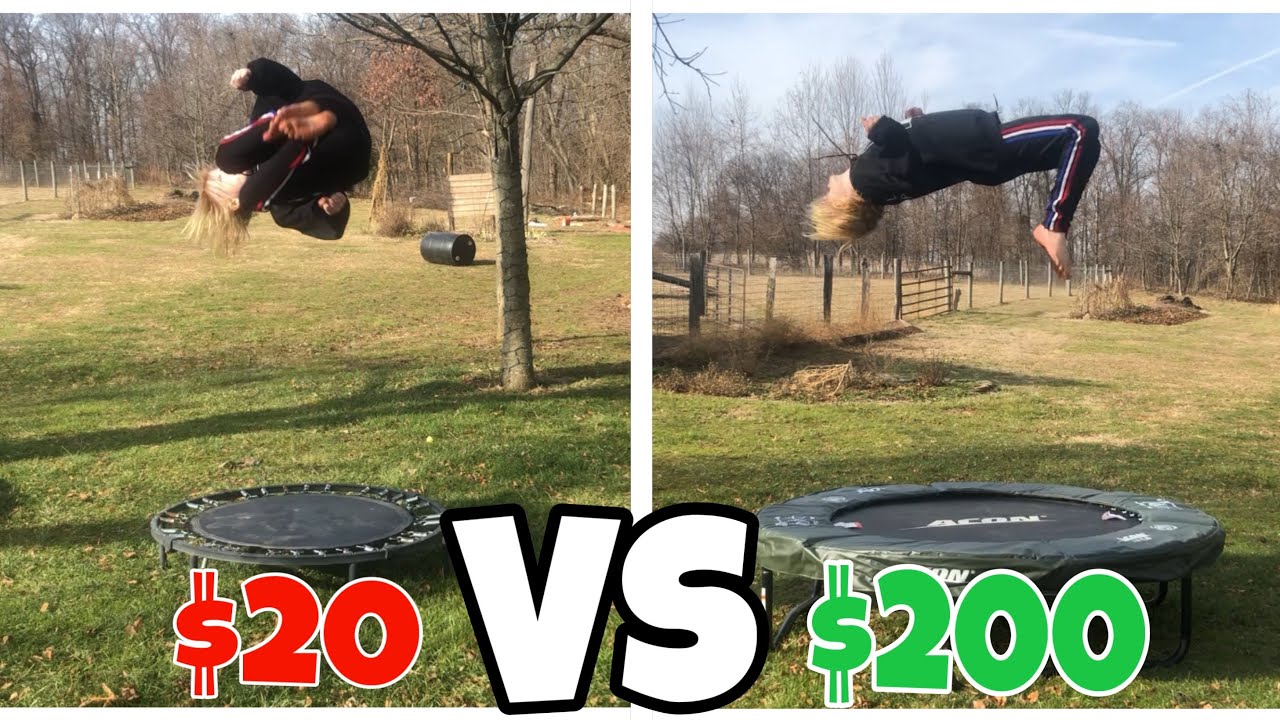 $20 MINI TRAMPOLINE VS $200 TRAMPOLINE! MINI) - YouTube