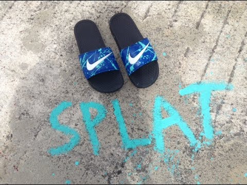 nike slides paint splatter