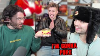 MIZKIF AND LUDWIG EAT THE SMELLIEST FOOD IN THE WORLD WITH HASANABI ! FERMENTED FISH &quot;Surströmming&quot;