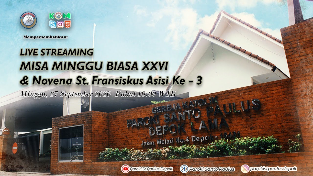 LIVE STREAMING MISA MINGGU BIASA XXVI - YouTube