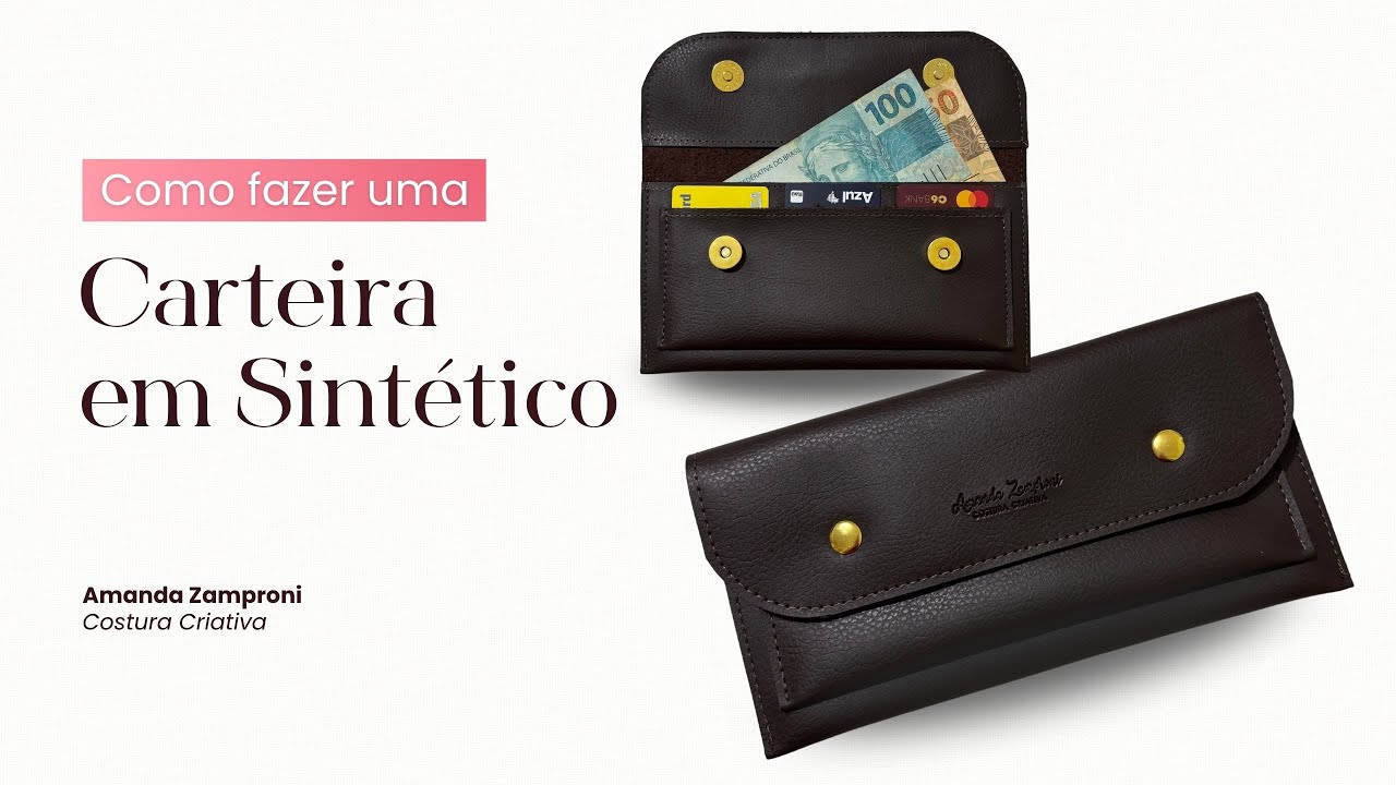 Wallet in Synthetic or Leather - Step by Step - Tutorial - YouTube