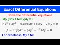 12  exact differential equations solving exact differential equations