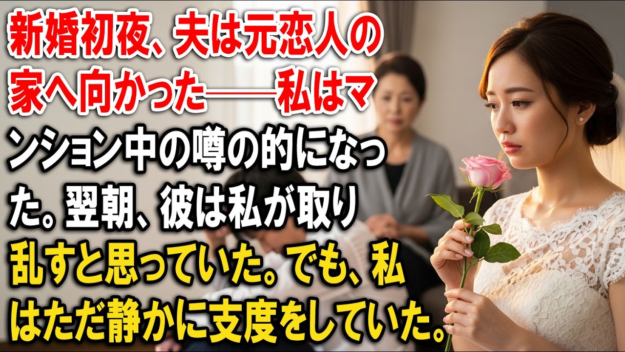 新婚初夜、夫は元恋人の家へ向かった——私はマンション中の噂の的になった。翌朝、彼は私が取り乱すと思っていた。でも、私はただ静かに支度をしていた。【静かな復讐】【家族の裏切り】
