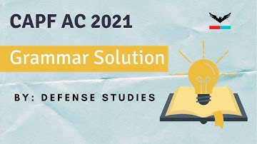 UPSC CAPF 2021 GRAMMAR SOLUTION | CAPF PAPER 2