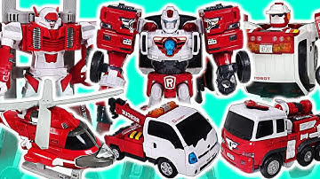 Tobot V Rescue R, Y, Zero, Captain Police transform! Defeat the King Kong and dinosaur! #DuDuPopTOY