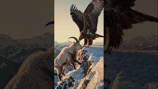 Eagal & wild goat fight|#nature #amazing #wildlife #viral #shorts #shortsfeed