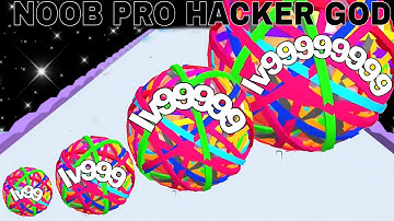 RubberBall Runner : NOOB VS PRO VS HACKER VS GOD