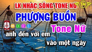 Karaoke Liên Khúc Nhạc Trữ Tình Bolero Tone Nữ | Phượng Buồn - Tuổi Nàng 15