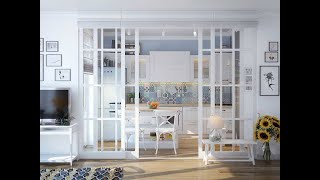 The glass wall in the interior: materials and styles