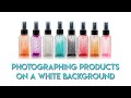 Product photography on a white background using Super Flags