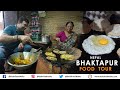 NEPAL BHAKTAPUR Food Tour- NEWARI Breakfast + Taas + Bara Wo + JuJu Dhau + Choila + Tho Local Beer