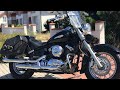 Yamaha DragStar 650. Engine and exhaust sound. Звук двигателя и выхлопа (Prague Feb 2018)