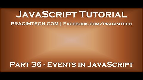 Events in JavaScript
