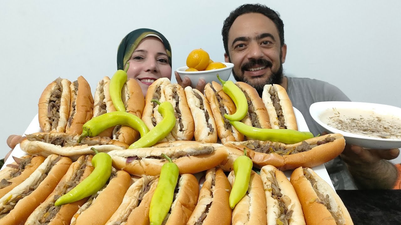 تحدي 🌶️حتى الاستسلام 💯على 24 ساندوتش 🥖كبده تحدي🌶️ 💪 القوه والحماس 🤾 امال واحمد