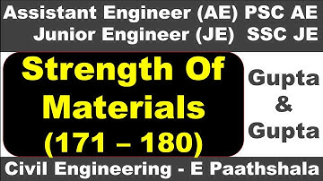 Strength of materials / SOM (171 to 180) - Gupta and gupta | sscje civil engineering | civil mcq que
