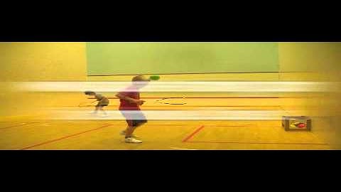 Squash video online to improve racquet handling for kids using balloons