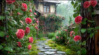 Beautiful Rainy Rose Garden 🌹🌧️ Nature’s Soothing Ambience for Mindfulness & Emotional Balance 🍃