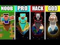 Minecraft - NOOB vs PRO vs HACKER vs GOD - GIANT POST POLE TOWER Challenge! Animation!