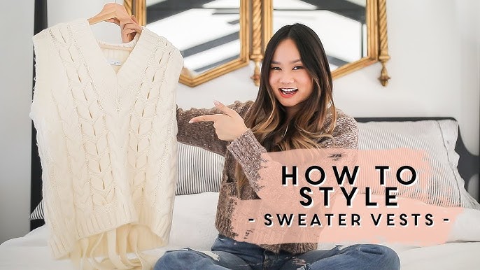 How to style a sweater vest: over 5 outfit ideas — martinamanca.com   Winter fashion outfits, Vest outfits for women, How to style a sweater vest