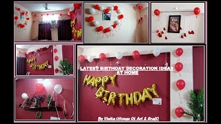 Latest Birthday Decoration Ideas-surprise decoration for husband |red and white theme decorations | Latest Birthday Decoration Ideas-surprise decoration for husband |red and white theme decorations |