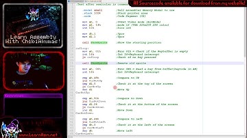 8086 Lesson S1 - Sprite drawing and Simple key movement in MS DOS
