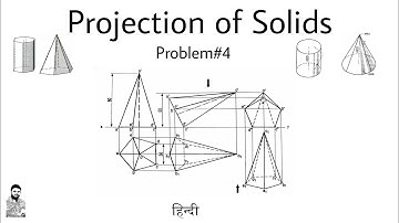 6. Projection of Solids | Problem#4 | Pentagonal Pyramid | Most Important Problem