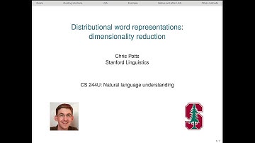 CS224u - Distributed word representations: dimensionality reduction