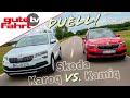 Vergleichstest skoda karoq 15 tsi vs skoda kamiq 15 tsi  welcher ist besser vergleich  test