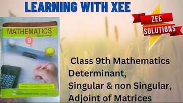 Determinant, Singular and non Singular Matrix, Adjoint of Matrices
