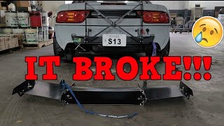 240sx Rocket Bunny Rear Diffuser Broke!!! Ep.15