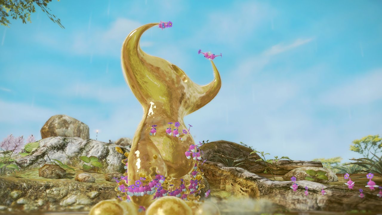 Pikmin 3 Deluxe - Plasm Wraith vs. 100 Winged Pikmins (No